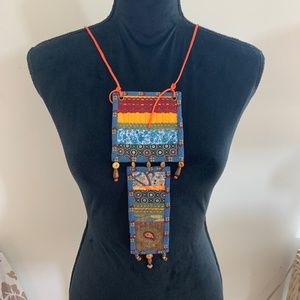 Necklace. Craft. Patchwork. Cotton